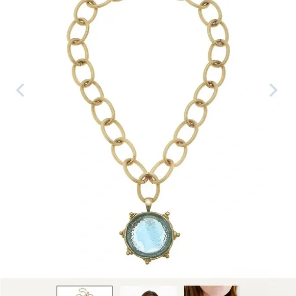 Susan Shaw Venetian Glass Coin Necklace - Picture 1 of 8